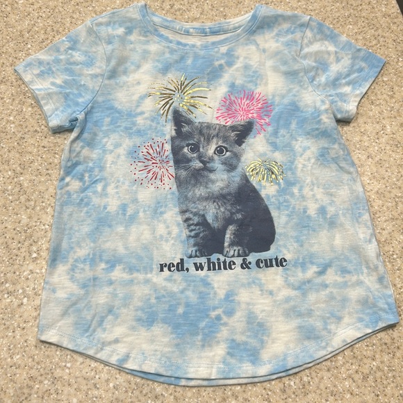 SO Other - SO medium (8) blue cat patriotic shirt